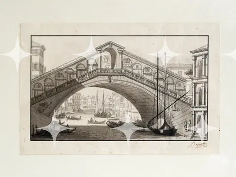 Rialto Bridge Etching