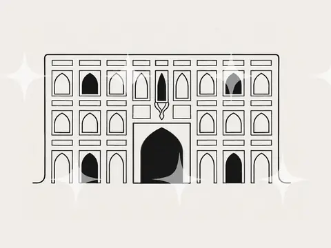 Arched Facade Line Drawing
