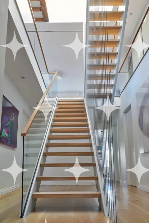 Open Tread Stair with Glass Balustrade