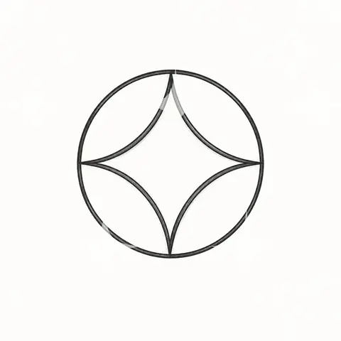 Four-Point Star in Circle