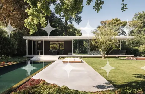 Glass Pavilion House with Pool