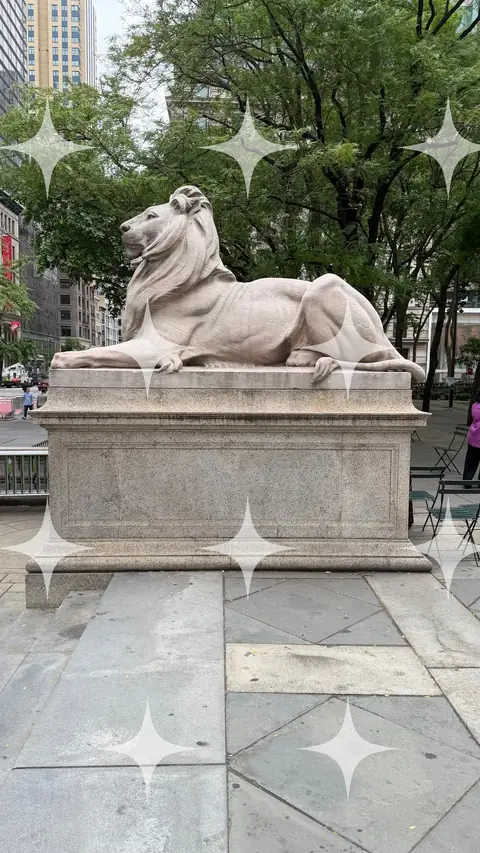 Stone Lion on a Plinth