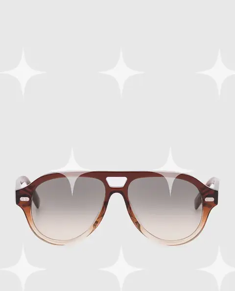 Brown Gradient Aviator Sunglasses