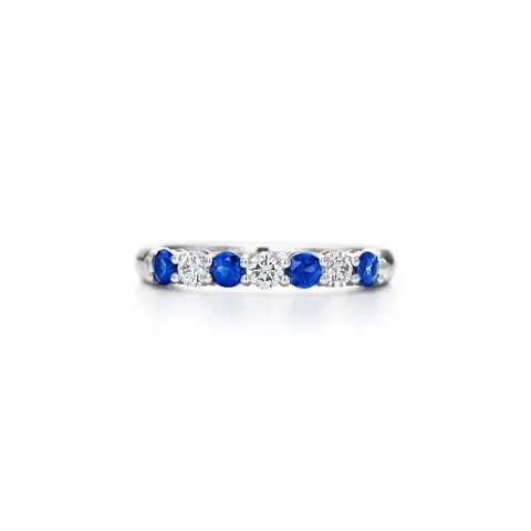 Sapphire and Diamond Half-Eternity Ring