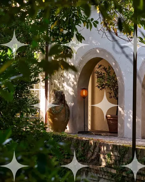 Arched Loggia Through Foliage