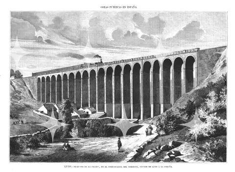 Railway Viaduct Engraving