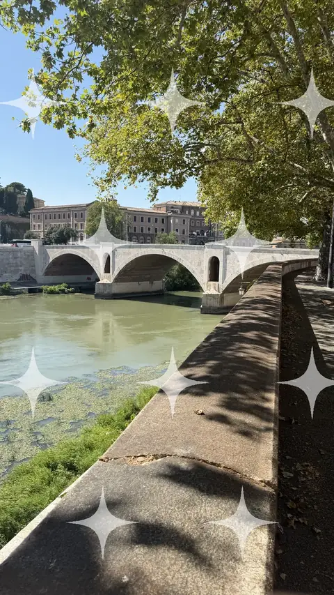 Arched Bridge Over a River