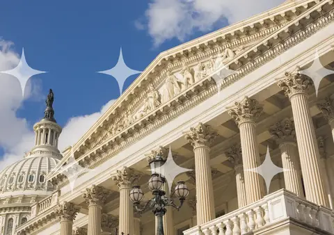 Capitol Portico Against Blue