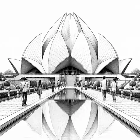 Lotus Temple, Line Rendering
