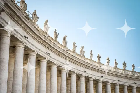 Colonnade Curve Against Sky