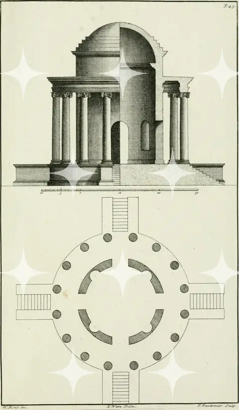 Circular Temple, Plan and Elevation
