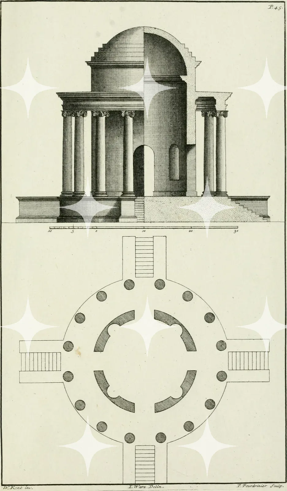 Circular Temple, Plan and Elevation — photo 1