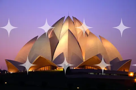 Lotus Temple at Dusk, Delhi