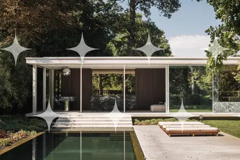 Modernist Pavilion with Reflecting Pool