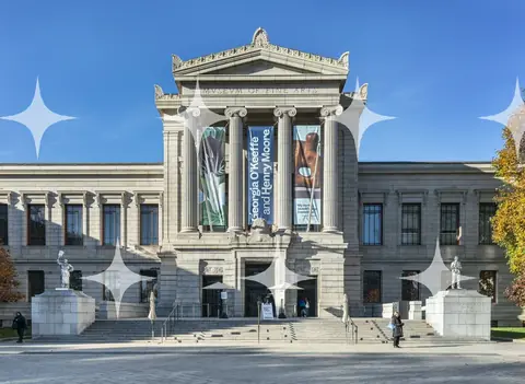 Museum Portico with Banners
