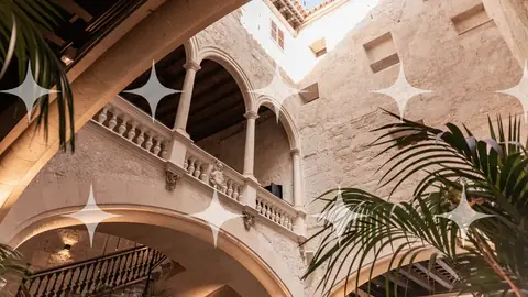 Courtyard Arcade with Palms