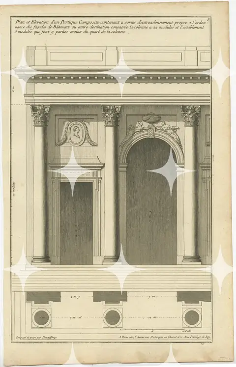 Composite Portico, Antique Architectural Plate