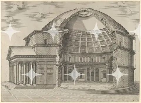 Pantheon Cutaway Engraving