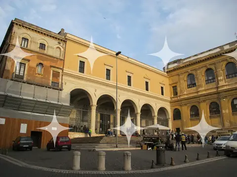 Ochre Arcade on a Piazza