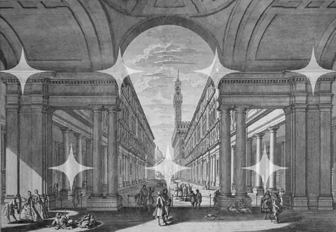 Uffizi Colonnade Engraving