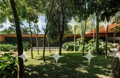 Low Pavilion Among Trees