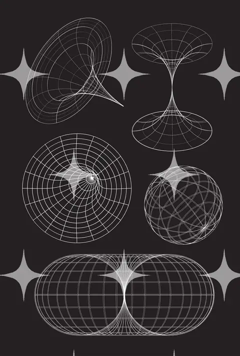 Wireframe Geometry Study Print