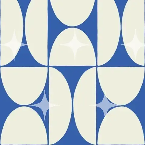 Half-Circle Pattern Print, Blue