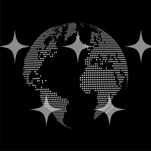 Dot-Matrix Globe Print