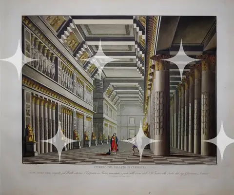 Alessandro Sanquirico 'Interno del Palazzo di Cleopatra' Stage Design Print