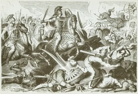 The Battle of Gaugamela, Engraving