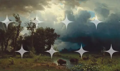 Albert Bierstadt "Buffalo Trail: The Impending Storm" Print
