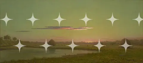 Heade 'Marsh Scene at Sunset'