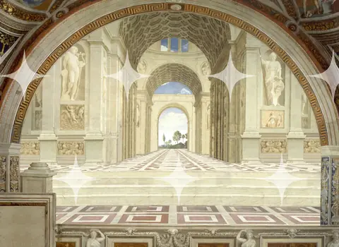 Renaissance Colonnade Fresco Print