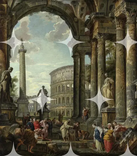 Giovanni Paolo Panini 'Architectural Capriccio with Philosophers Among Roman Ruins' Print