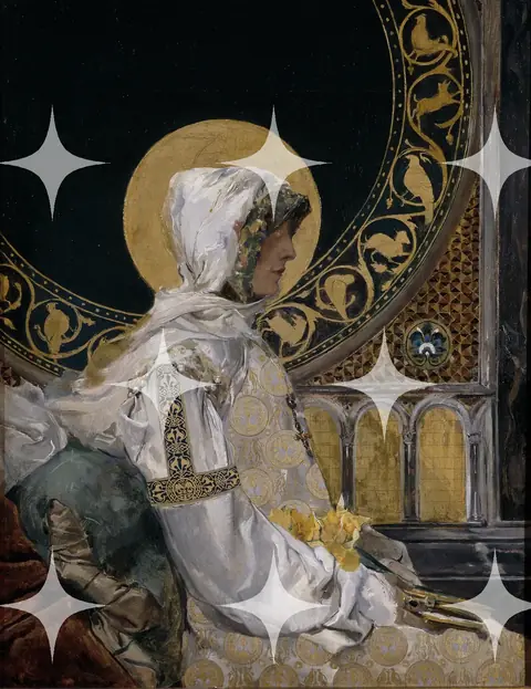 Robed Saint with Golden Halo Print