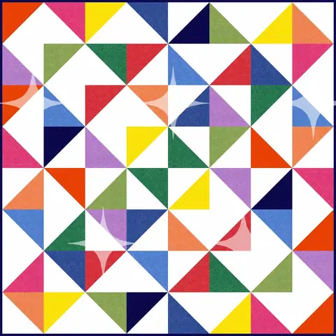 Triangle Quilt in Bright Colours