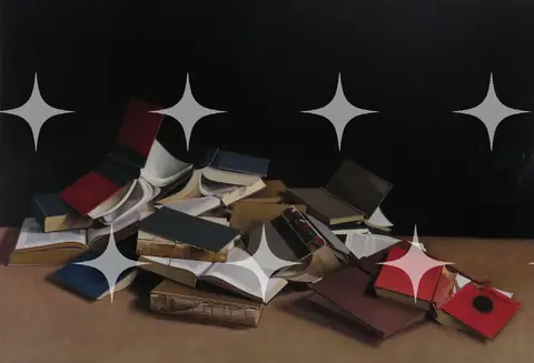 Still Life with Scattered Books Print