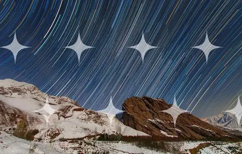 Star Trails Over Desert Rock
