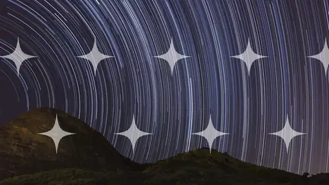 Star Trails Over a Dark Ridge