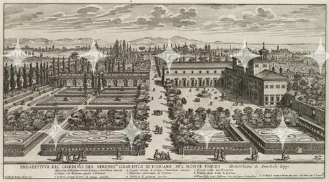 Palace and Formal Gardens, Engraving