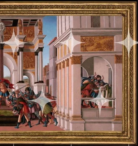 Renaissance Predella in a Gilt Frame