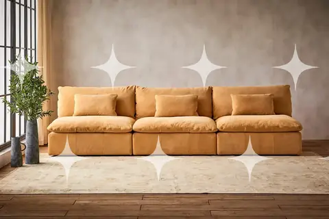 Sixpenny Aria Grande Sectional Sofa, Meridian Leather in Mojave