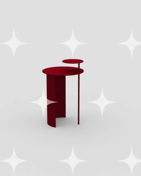 Twin-Top Side Table, Oxblood