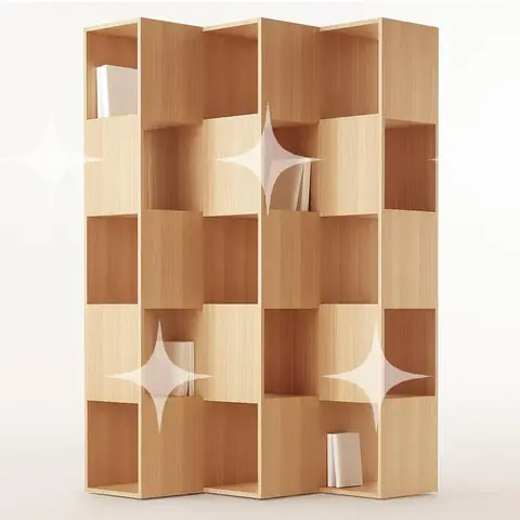 Sculptural Zigzag Solid Oak Bookshelf