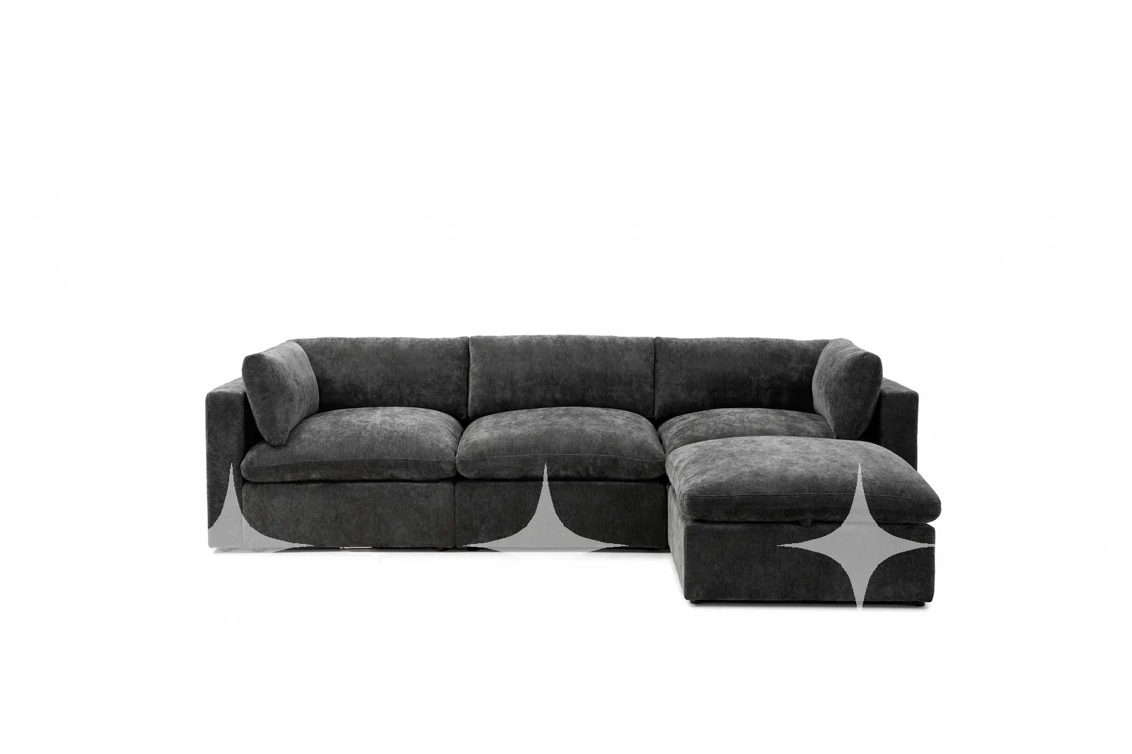 Modular L-Shaped Sectional Sofa in Velvet — photo 10
