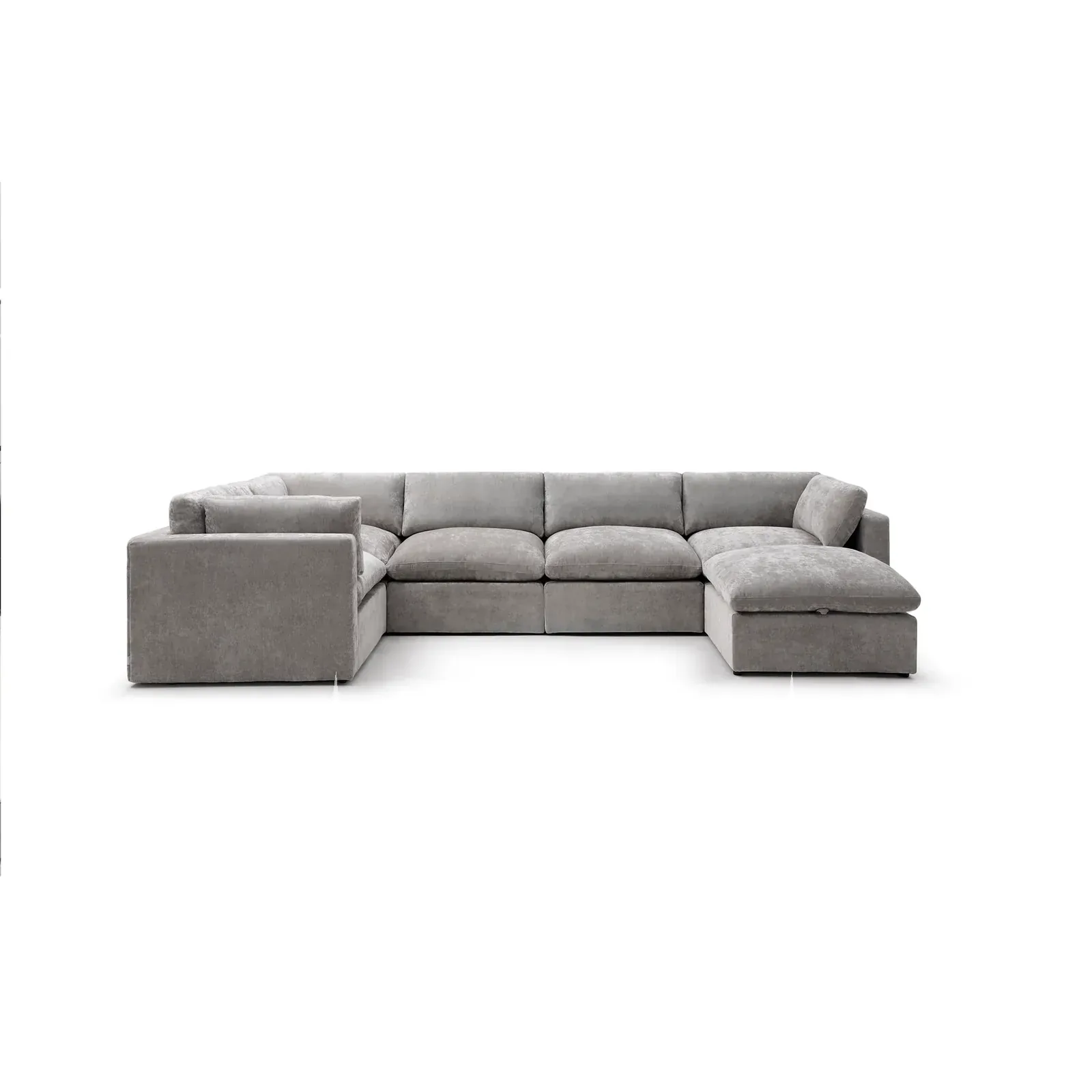 Modular L-Shaped Sectional Sofa in Velvet — photo 12