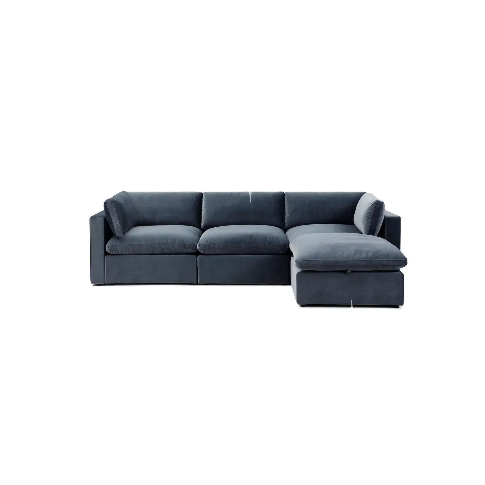 Modular L-Shaped Sectional Sofa in Velvet — photo 2