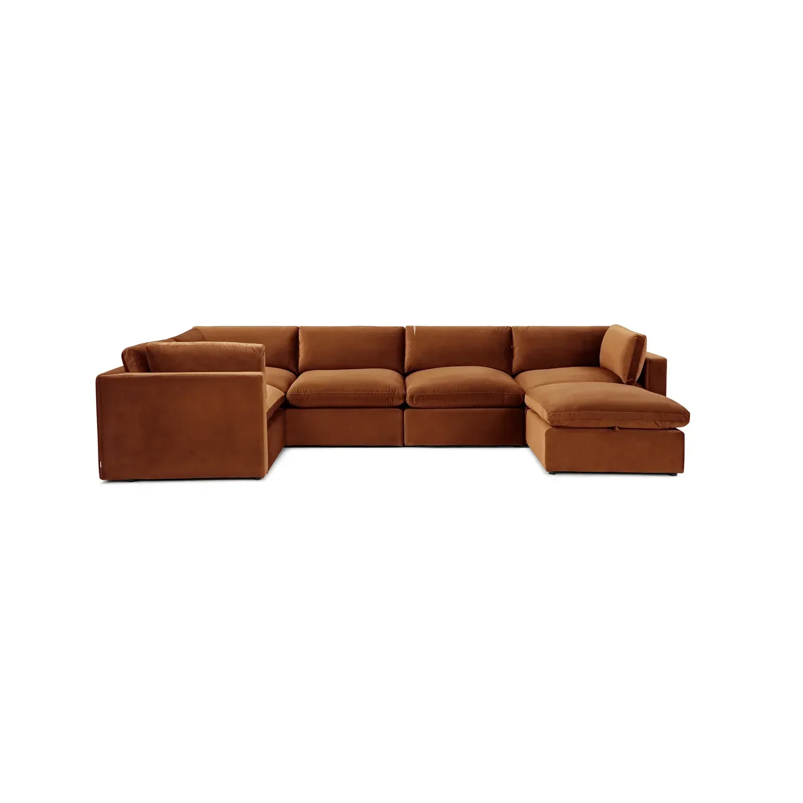 Modular L-Shaped Sectional Sofa in Velvet — photo 3