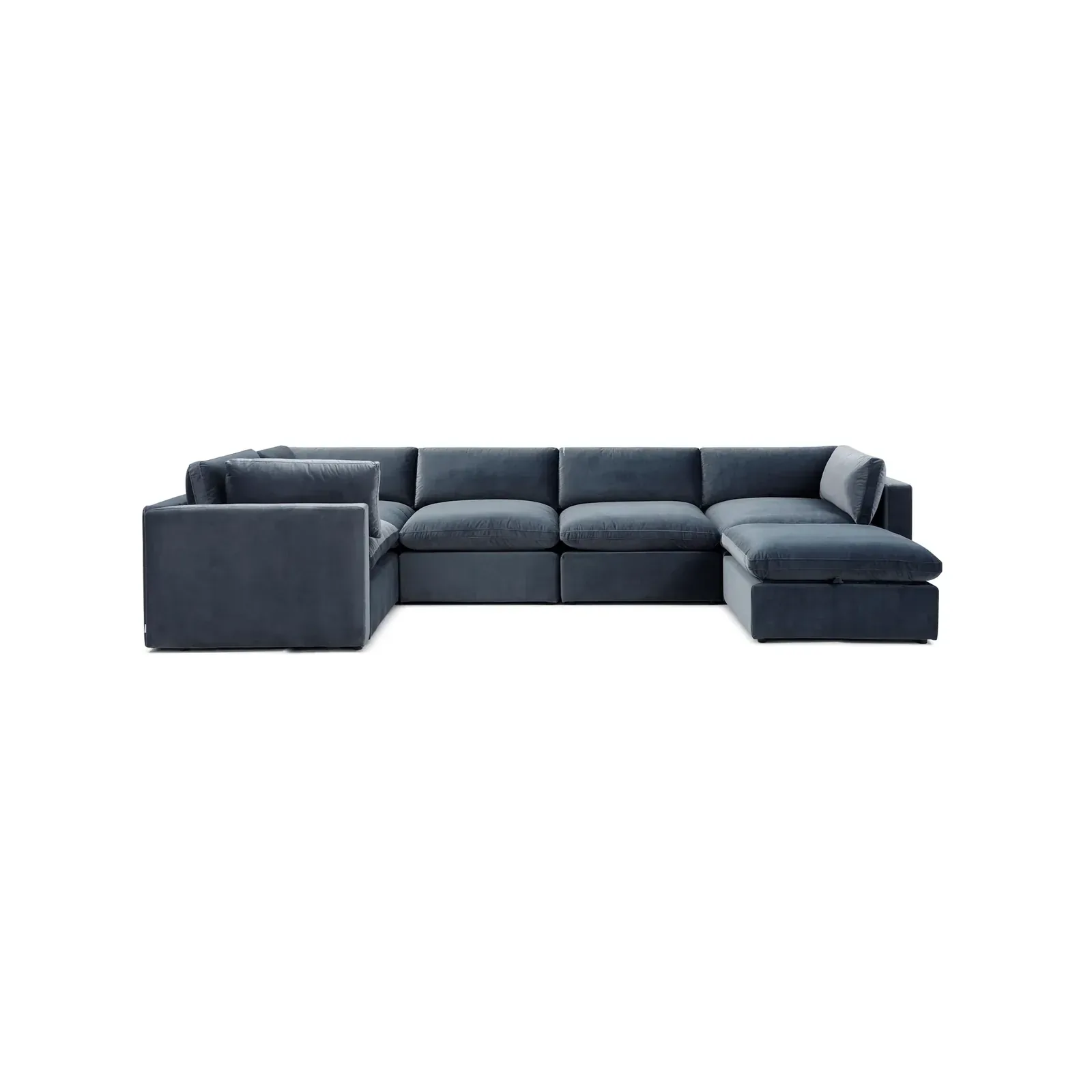 Modular L-Shaped Sectional Sofa in Velvet — photo 5