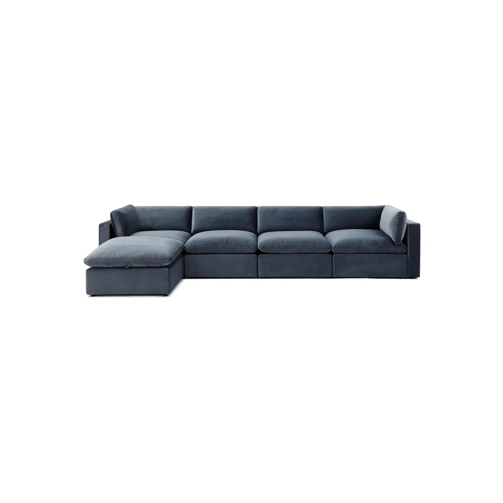 Modular L-Shaped Sectional Sofa in Velvet — photo 6